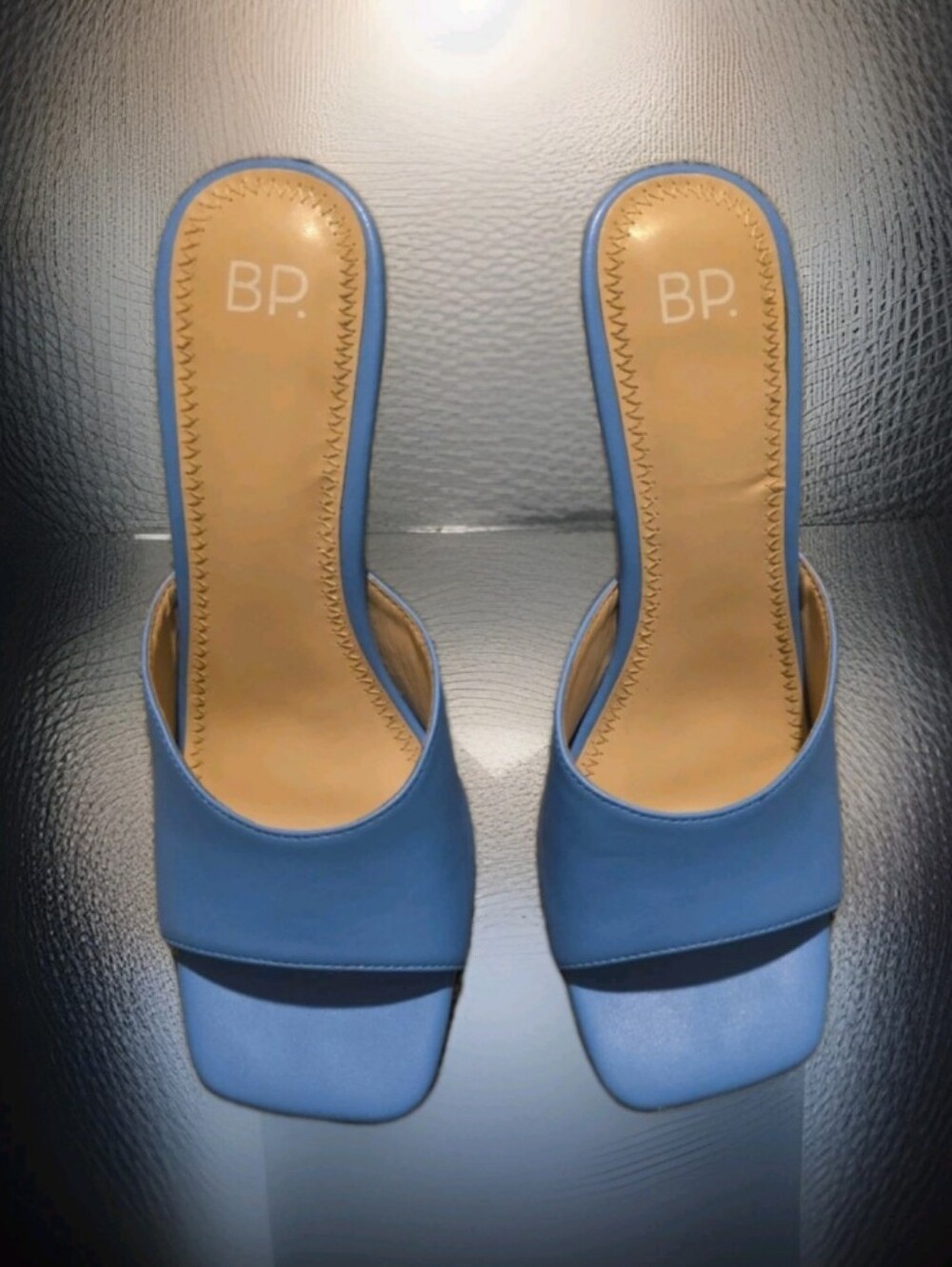 BP for/by Nordstorm Mirra Blue Block Heel  Square Toe slip on  Heels Sz 7m - Picture 8 of 8